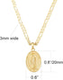 14K Gold Plated Virgin Mary Guadalupe Pendant Necklace for Women Men 3mm Flat Figaro Chain Necklace 18/22 inches...