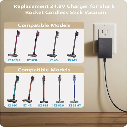 24.8V Charger Compatible with Shark Rocket Pro Cordless Vacuum Cleaner DK33-248080H-UPet Pro IX140 QZ162H IZ140 IX141 IZ142 UZ145 IZ162H WZ140 XBC...