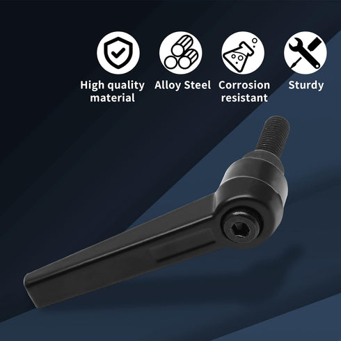 2pcs Adjustable Clamping Lever Handle M8 Lever Knob, M8 x 25mm Male Thread Adjustable Handles Push Button Ratchet Lever Knob, Threaded Bolt Handle...