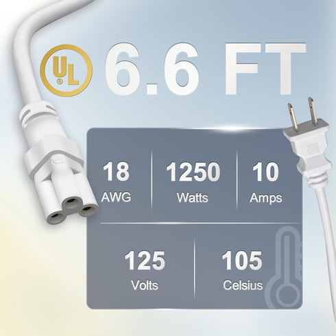DiCUNO 6.6FT T5 T8 Tube Light Extension Cord with On/Off Switch, US Plug Cable Connector for LED Integrated Single Fixture, Shop Light, Garage Lig...