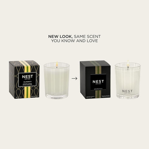 NEST New York Scented Votive Candle, Grapefruit - 2 oz - Up to 28-Hour Burn Time - Reusable Glass Vessel...