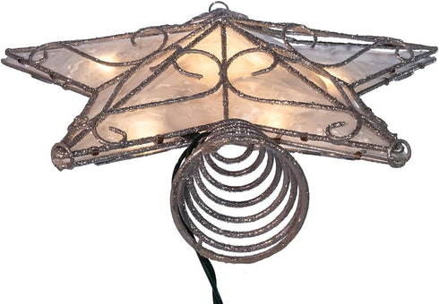Kurt Adler UL 10-Light Metal Trimmed Capiz Inspired Star Treetop...