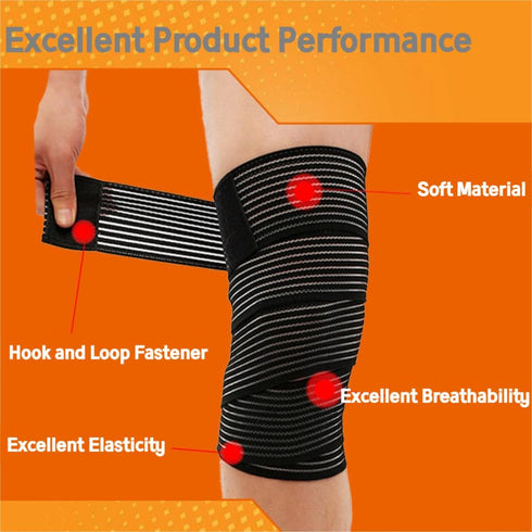 Adjustable Elastic Knee Wrap Compression Bandage Brace Support for Women and Man? Legs ain Relief, Stabilising Ligaments, Joint Pain, Squat, Baske...