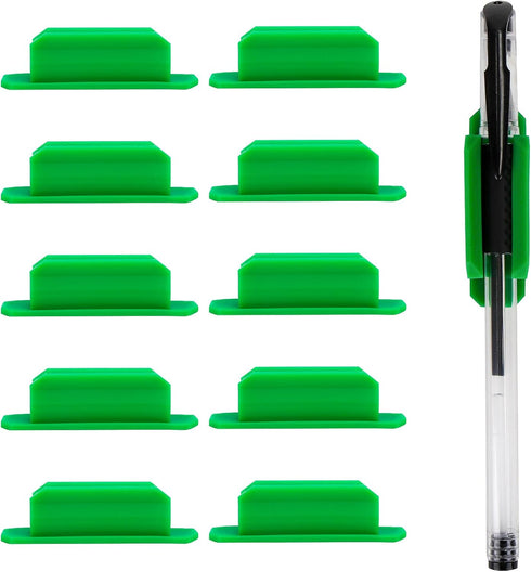 10Pcs Silicone Pen Holder for Desk, Adhesive Pen Holder for Classroom Clipboard Attachment, Office Desk Organizers, Silicone Pencil & Marker Holde...