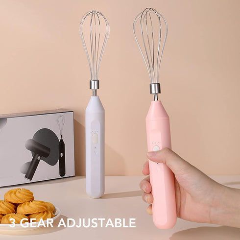 Portable Cordless Electric Egg Beater Handheld USB Charging Milk Frother with Stainless Steel Whisk Electric Milk Frother Cordless Hand Mixer Hand...