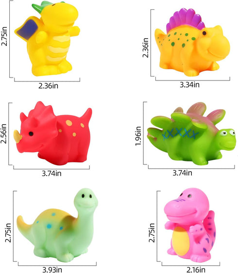 Bath Toys for Toddlers 1-3,6 Pcs No Hole Dinosaur Bathtub Toys for Infants 6-12-18 Months,Bath Toys Shower Toys Swimming Pool Toys for 1 -5 Year O...