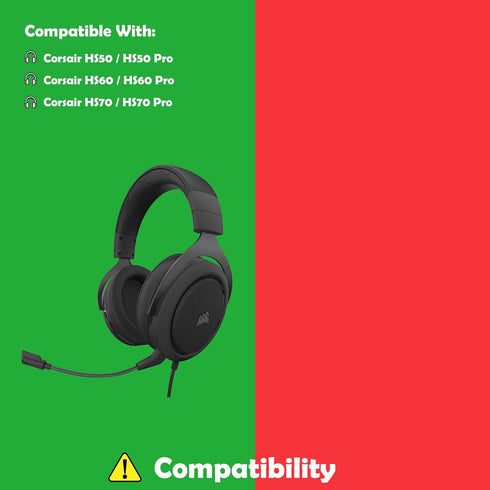 Cooling Replacement Earpads Cushions Compatible with Corsair HS50 Pro HS60 Pro HS70 Pro Stereo Gaming Headset Ear Pads with Cooling Gel Layer...