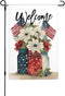 American Flag Garden Flags 12 x 18 Inch Double Sided 4th of July Garden Flag Burlap Memorial Day Patriotic Star Stripes Floral Welcome Yard Outdoo...