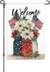 American Flag Garden Flags 12 x 18 Inch Double Sided 4th of July Garden Flag Burlap Memorial Day Patriotic Star Stripes Floral Welcome Yard Outdoo...