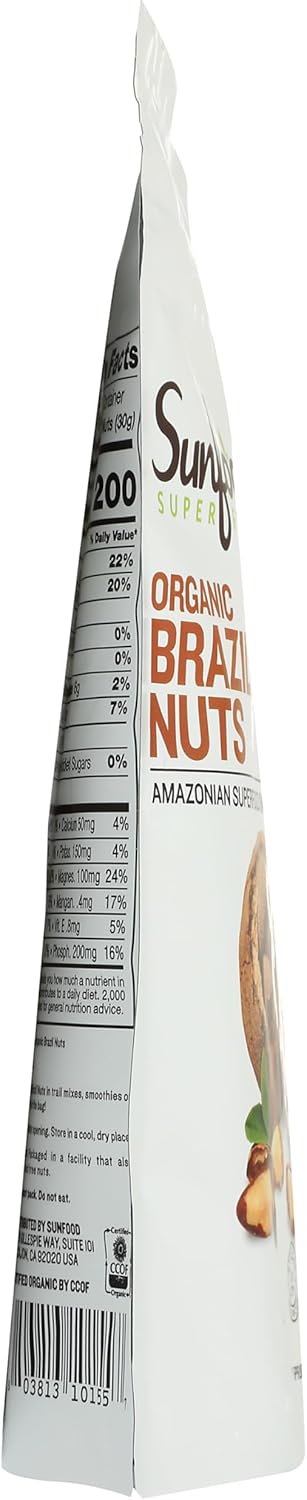 Sunfood Superfoods Raw Organic Brazil Nuts - Brazil Nuts Organic, Raw Brazil Nuts, Brazilian Nuts Unsalted, Great Source of Protein, USDA Organic,...