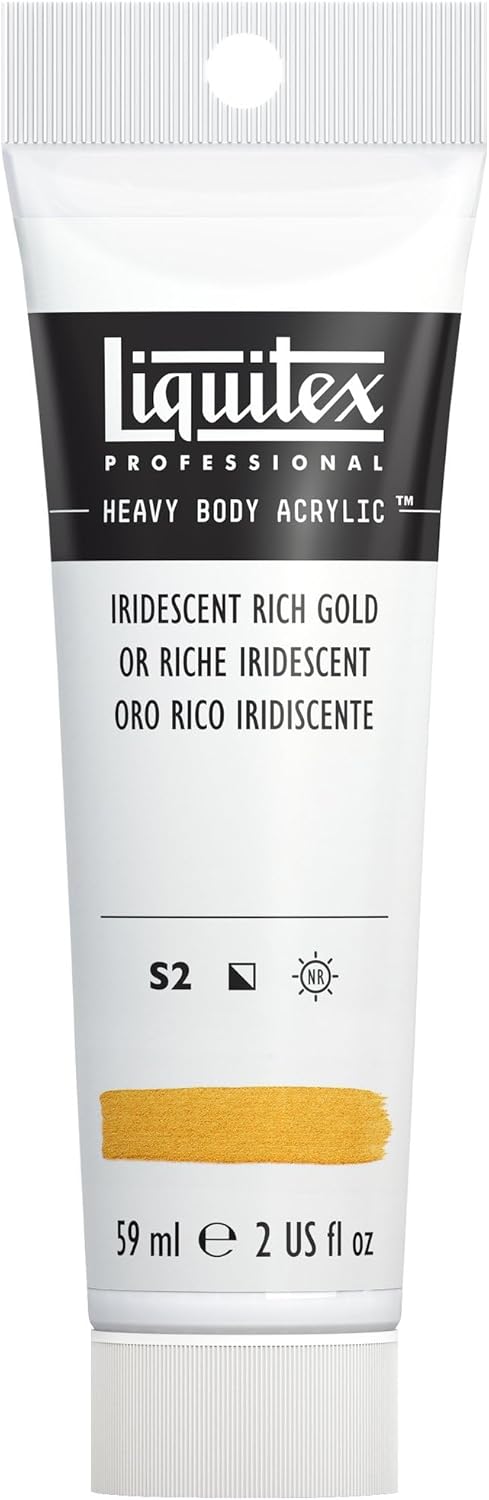 Liquitex Professional Heavy Body Acrylic Paint, 2-oz (59ml) Tube, Iridescent Rich Gold...