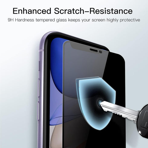 JETech Privacy Full Coverage Screen Protector for iPhone 11/XR 6.1-Inch, Anti-Spy Tempered Glass Film, Edge to Edge Protection Case-Friendly, 2-Pa...