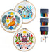 Hearthfire Hygge 3-Pack Beginner Embroidery Kit for Adults | Scandinavian Folk Art Hand Embroidery Kit for Beginners Adults | Fox, House, Flower E...