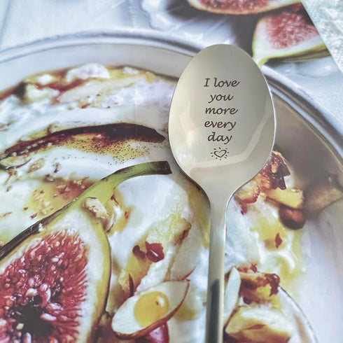 Couples Gifts Spoon for Boyfriend Girlfriend I Love You More Every Day Gift Spoons for Grandma Son Christmas Valentine's Day Gift for Husband Wife...