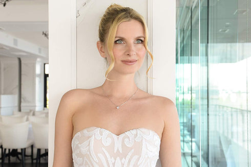 Mariell Cubic Zirconia Crystal Pendant Necklace for Women, 2 Carat Round CZ, Mother's Day Jewelry...