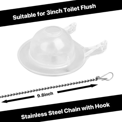 3-Inch Toilet Flappers Replacement Kit for Gerber 99-827, 3 Inch Toilet Flush Valve with Stainless Chain and Hook, High Performance Silicone Toile...
