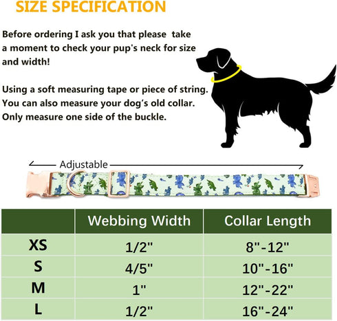 Dog Collar and Leash Set, Classic Dog Collar Soft Comfortable Adjustable Collars for Dogs...