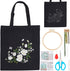 ORIGACH DIY Canvas Tote Bag Embroidery Kit with White Rose Pattern for Beginners, Floral Embroidery Shoulder Bag Set for Adults, Complete Embroide...
