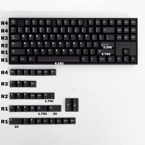 mintcaps Black Translucent Keycaps Cherry Profile Doubleshot Keycap Set 121 Keys Custom Keyboard Keycaps for 60% 65% 75% Cherry MX Mechanical Keyb...