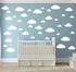 31pcs White Cloud Wall Decals – Mixed Sizes 4-10in Floating Vinyl Stickers for Baby Nursery, Kids Bedroom, Ceiling or Playroom – Removable DIY Hom...