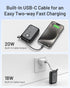 BLAVOR Portable Charger 10000mAh PD 20W Power Bank for iPhone, USB C in/Output Fast Charging,Smallest Battery Pack Charger with Built in Cable for...