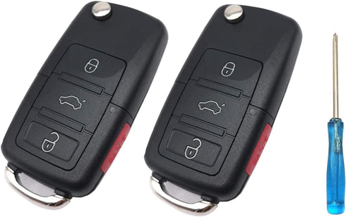 4 Buttons Folding Flip Replacement Key Fob Cover Case fit for VW Volkswagen Jetta Passat Golf Beetle Rabbit GTI CC EOS Keyless Entry Key Fob...