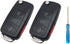 4 Buttons Folding Flip Replacement Key Fob Cover Case fit for VW Volkswagen Jetta Passat Golf Beetle Rabbit GTI CC EOS Keyless Entry Key Fob...