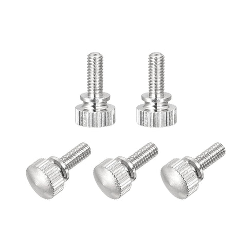 uxcell Knurled Thumb Screws, M4x10mm Brass Shoulder Bolts Grip Knobs Fasteners, Nickel Plated 5Pcs...