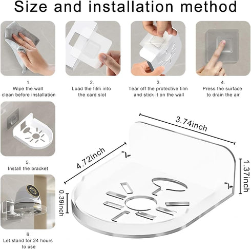 3 Pack Small Shelf, Security Camera Wall Mount Holder, Baby Monitor Mount,360°Rotation Security Bracket,Camera Not Included (3pack, Transparent)…...