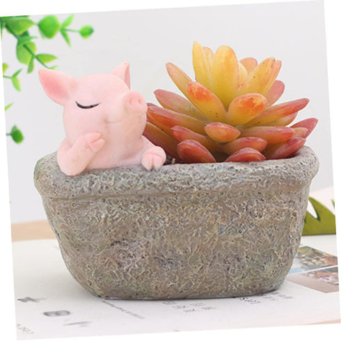 Yardwe 1pc Ceramic Planter Plant Pots Ceramic Cactus Planter Resin Planter Unique Pot Resin Pot Decorative Airplant Pot Cactus Pot Mini Container ...