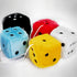 Giveme5 3 inch Pair of Retro Square Mirror Hanging Couple Fuzzy Plush Dice with Dots for Car Interior Ornament Decoration (Red)...
