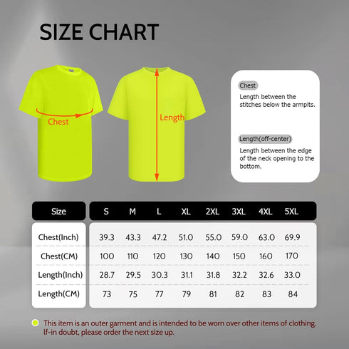 High Visibility Shirts for Men Hi Vis Safety Construction Shirts for Men Women, Short Sleeve Work Shirts, Meet ANSI, Durable & Breathable, UC-Yell...