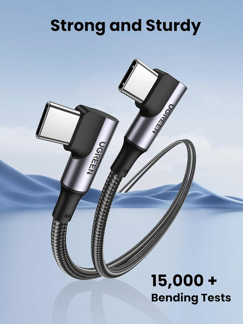 UGREEN 100W USB C to USB C Cable, 90 Degree Type C Cable for iPhone 15/15 Plus/15 Pro/15 Pro Max, MacBook Pro 2022, iPad Pro 2022, Samsung Galaxy ...