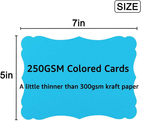 50 Pack Blank Kraft Cards Cardstock Thick Paper Brown Greeting Cards for DIY Gift Card Menus, Baby Shower and Wedding Invitations (Multicolored, 5...