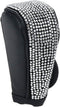 Faux Leather Shine Stone Gear Shift Knob Cover Unique Style Shifter Protective Sleeve Velcro Type (Black)...