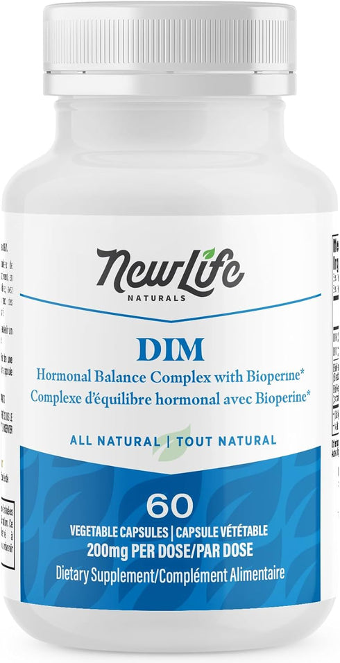 NewLife Naturals DIM Supplement 300mg for Women & Men - Hormonal Acne, Estrogen Balance Pills, Post Menopause Relief | Healthy Estrogen Level | Ho...