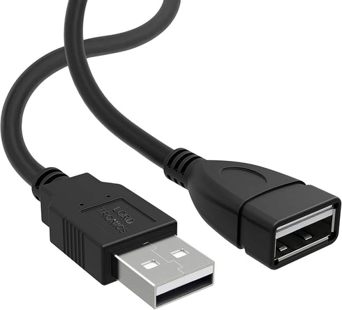 3FT USB to USB Male to Female Extension Cable USB A Male to USB A Female Data Transfer and Charging Adapter for Keyboard, Mouse, Printer, USB Flas...
