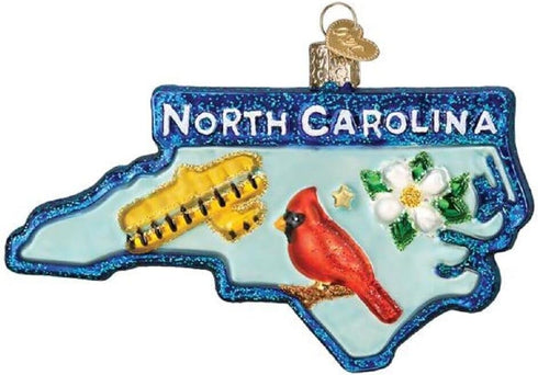 Old World Christmas Ornaments State of North Carolina Glass Blown Ornaments for Christmas Tree...