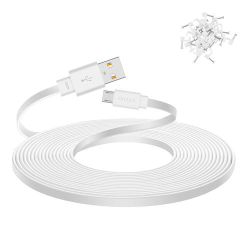 Smays 25 ft Extension Cable for WYZE Cam v4, WYZE Cam v3 and v3 Pro Security Camera, Long Micro USB Cord...