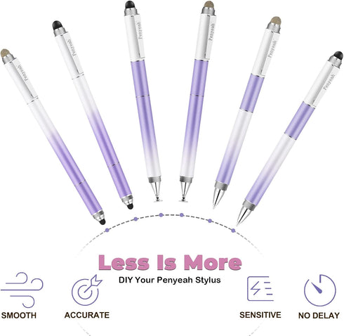 Penyeah Stylus Pen for iPad/iPhone/Android (4 in 1),Universal Touch Screen Disc Tip/Mesh & Rubber Tip Stylist Pen for All Capacitive Phones/Tablet...