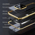 Case for iPhone 13 Pro Max Screen and Camera Protector with Double Tempered Glass and Metal Frame Magnetic Cover - Blue...