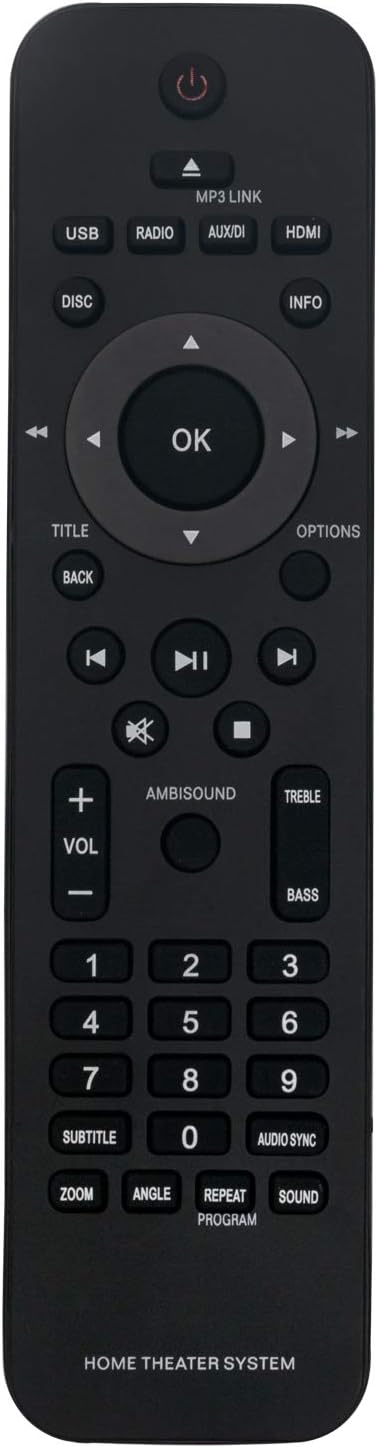 996510026446 Replace Remote Control fit for Philips Home Theater System HTS6120 HTS6120/37 HTS612037 Cinema Theatre Soundbar Speaker...