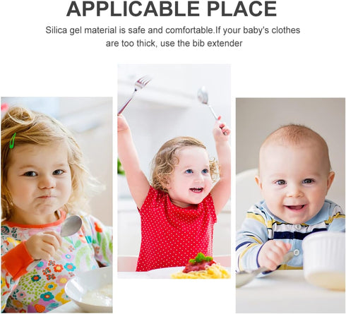 4pcs Bib Extension Belt Silicone Bib with Pocket Water Resistant Bibs Feeding Bibs Baby Bibs Extender Bibs Extender for Baby Waterproof Bibs Water...
