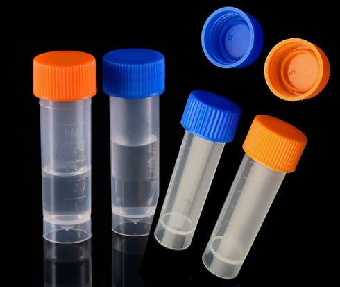 50 Pack 5ml Cryo Tubes?Plastic Graduated Vial Tube with Screw Caps,Small Test Sample Bottles Tubes Container with Lid?PP Material ?with Silica Gel...