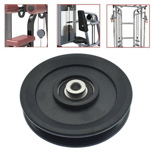 Universal Nylon Gym Cable Pulley Wheel 4.5 in/115MM Rotation 360 Degree Traction Bearing Pulley Wheel for Cable Machine Gym Equipment DIY Gym Pull...
