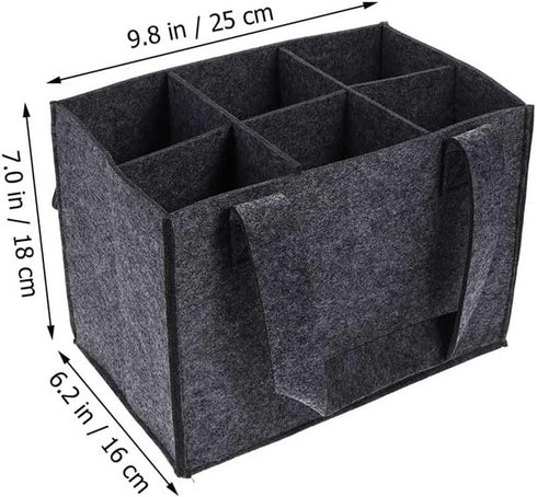 Teensery 6 Bottle Wine Carrier Bag Felt Wine Bottle Tote Bag Portable Wine Storage Bag Reusable Grocery Bag with Handle for Wedding Birthday Trave...