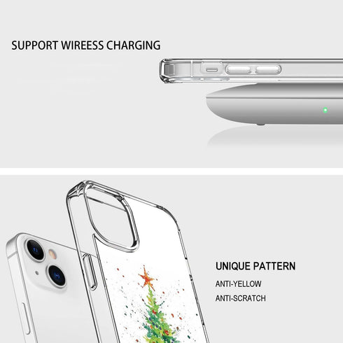 Watercolor Christmas Tree Case Compatible with iPhone 13, Winter Christmas Painting Case for iPhone 13, Unique TPU Protective Phone Case...