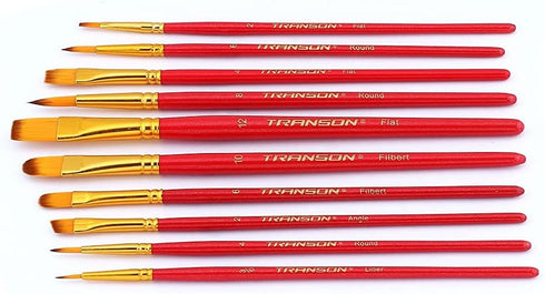 Transon 20pcs Artist Painting Brush Set for Acrylic Watercolor Gouache Hobby Craft Face Rock Painting Hot Pink...