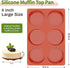 JOERSH 2-PK Silicone Egg Molds 4 Inch Jumbo Muffin Top Baking Pans, Non-Stick Large Disc Round Silicone Molds for Hamburger Bun, Corn Bread, Pie, ...