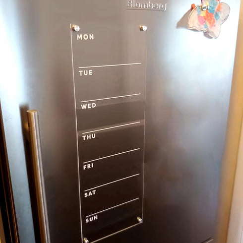 Magnetic Weekly Planner for Fridge Clear Weekly Planner for Fridge Menu Board for Kitchen 6"x17" Weekly Menu Magnet Fridge Menu Board Magnetic Men...